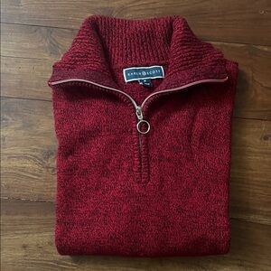 Karen Scott women’s Burgundy Zip-Up Sweater